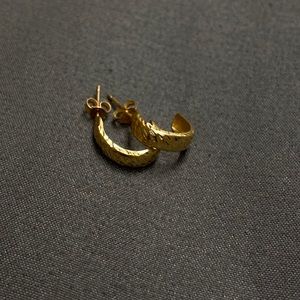 24k gold vintage small hoop earrings